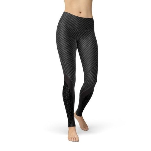 Womens Carbon Fiber Sports Leggings - LeeHT
