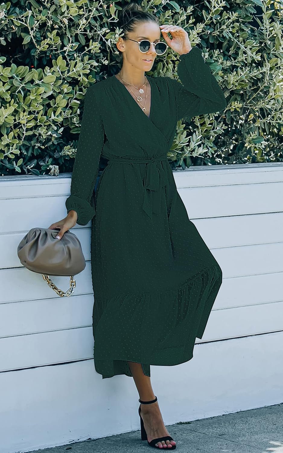Women’S Dress Summer Boho Floral Printed Tiered V Neck Ruffle Short Sleeves Belted Midi Maxi Dresses
