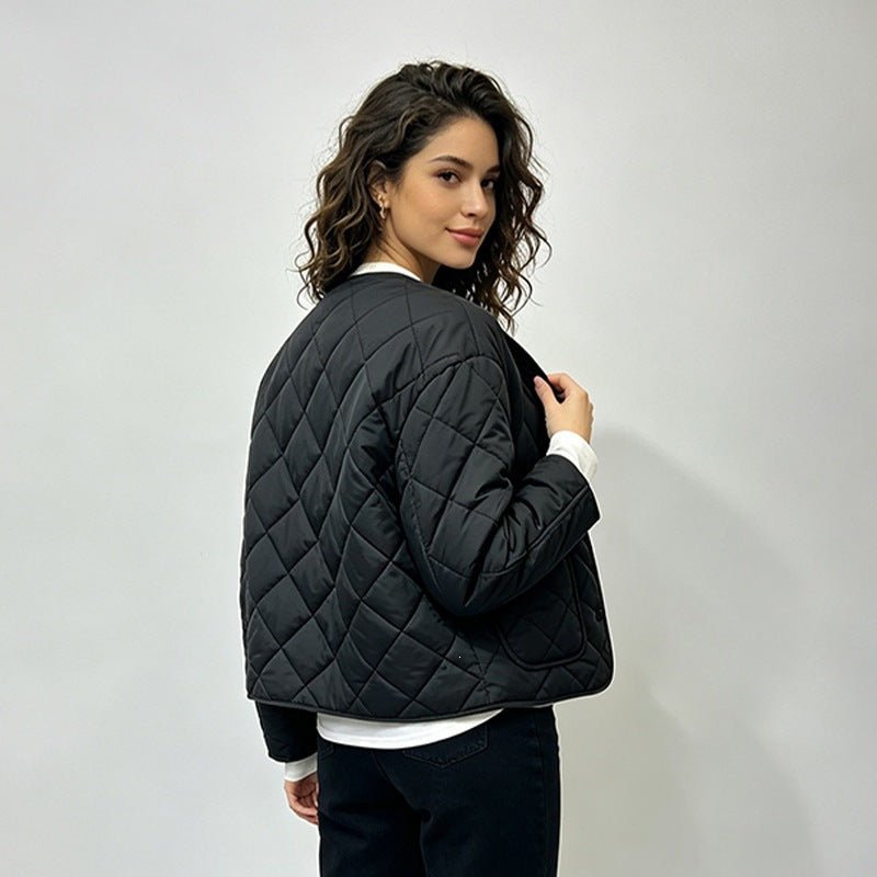 Women's Loose Diamond Quilted Lightweight Padded Jacket - LeeHT