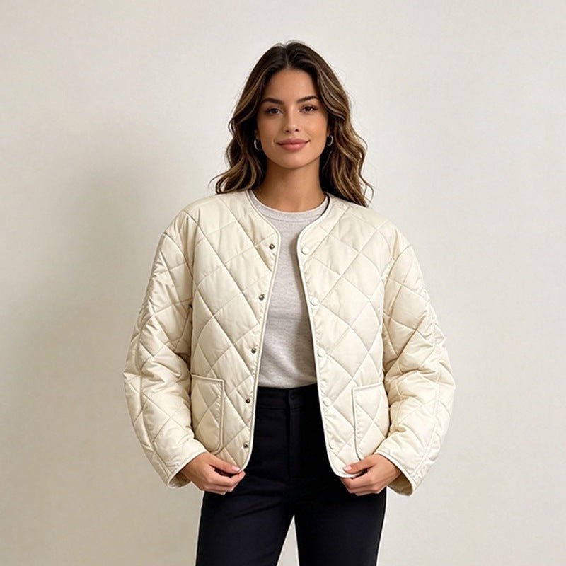 Women's Loose Diamond Quilted Lightweight Padded Jacket - LeeHT
