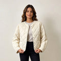 Women's Loose Diamond Quilted Lightweight Padded Jacket - LeeHT