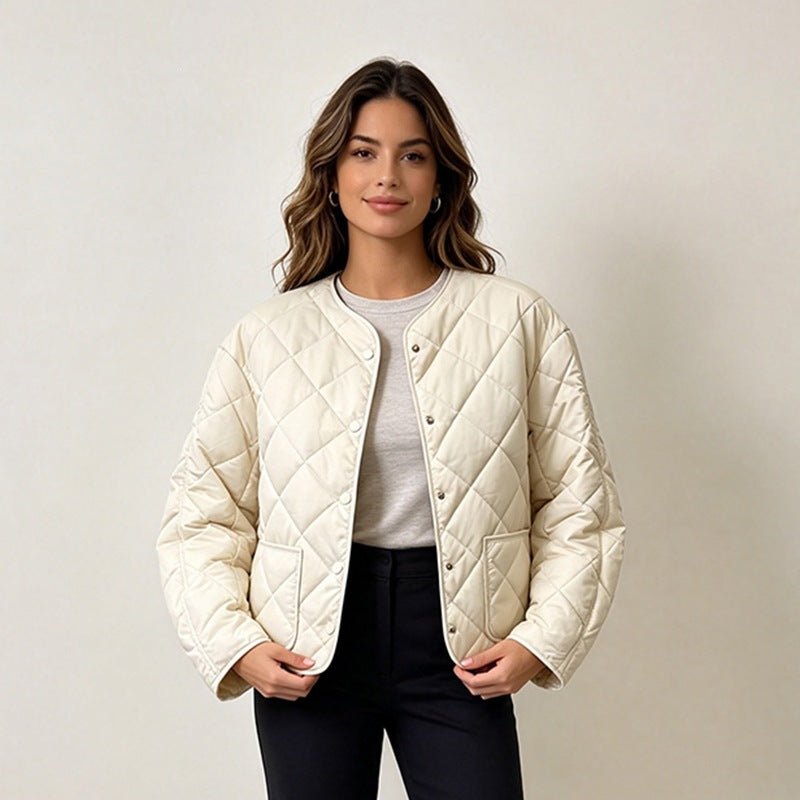 Women's Loose Diamond Quilted Lightweight Padded Jacket - LeeHT