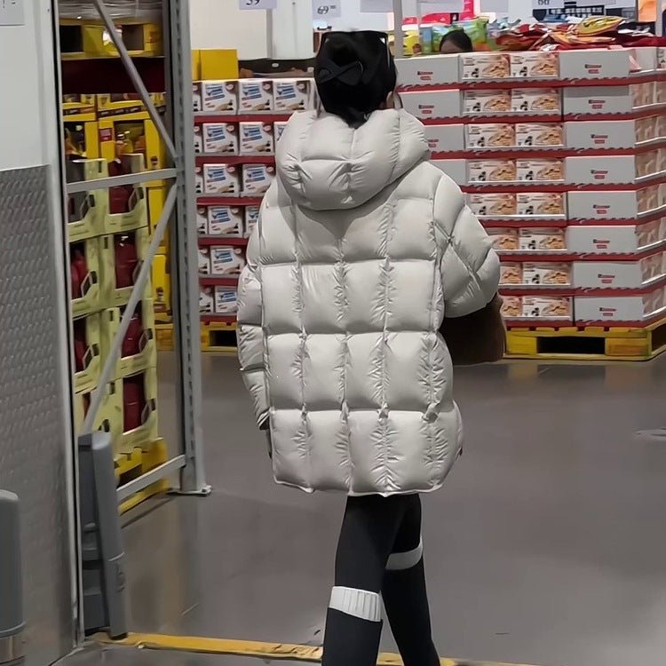 Women's Oversized Padded Puffer Jacket with Hood, Thick Winter Coat - LeeHT