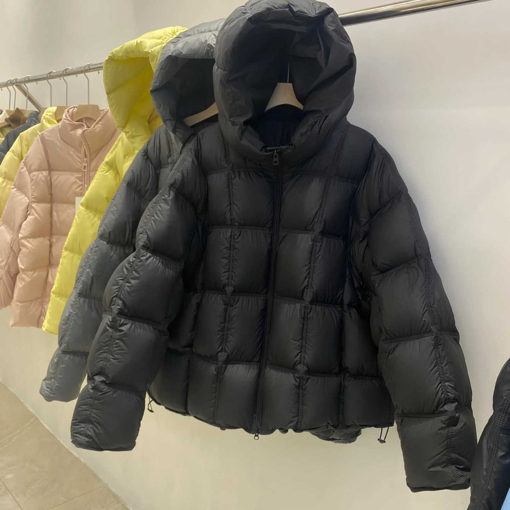 Women's Oversized Padded Puffer Jacket with Hood, Thick Winter Coat - LeeHT