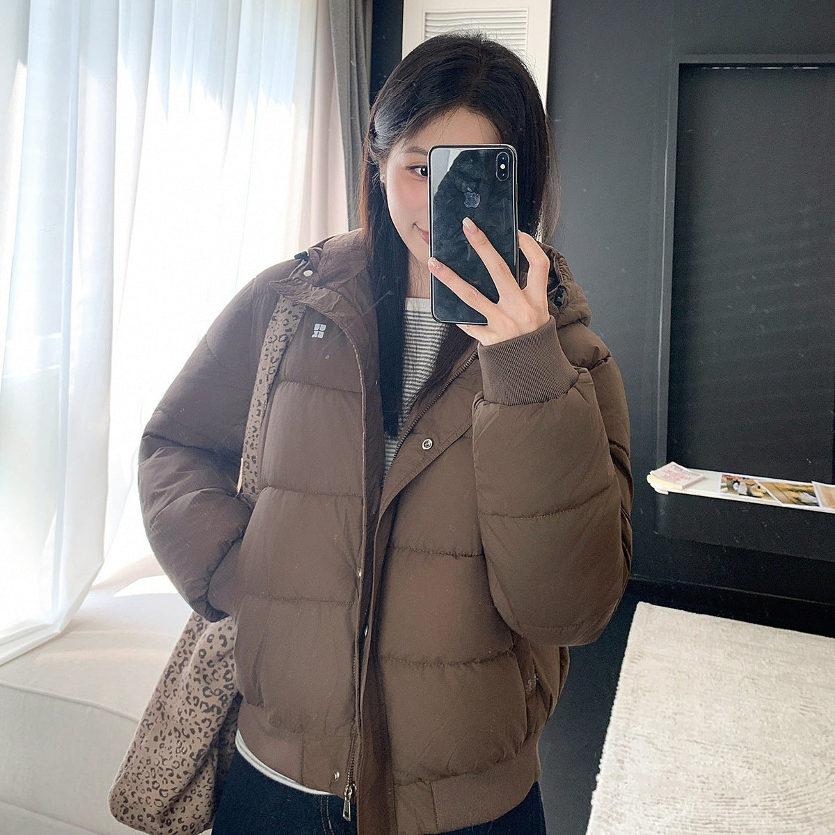 Women's Retro Hooded Padded Jacket Thick Warm Winter Short Coat for Petite - LeeHT