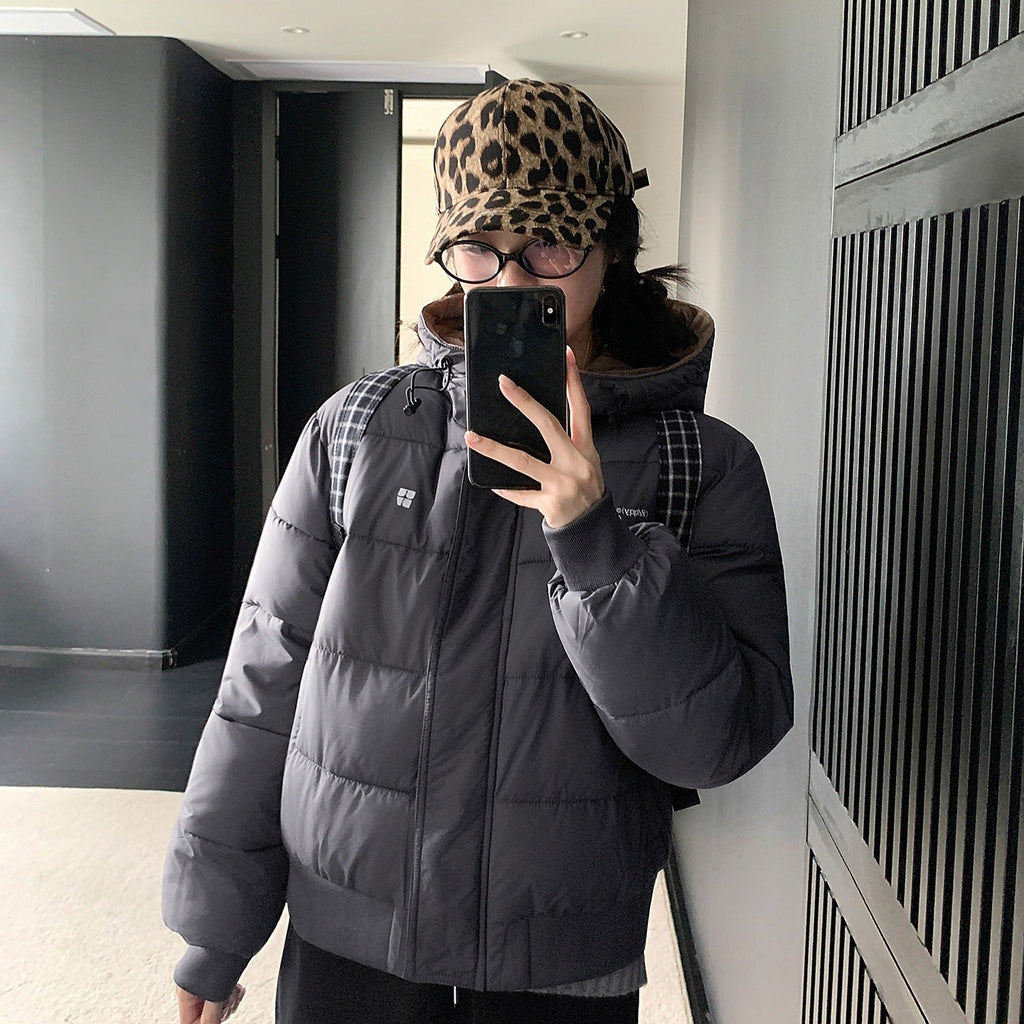 Women's Retro Hooded Padded Jacket Thick Warm Winter Short Coat for Petite - LeeHT