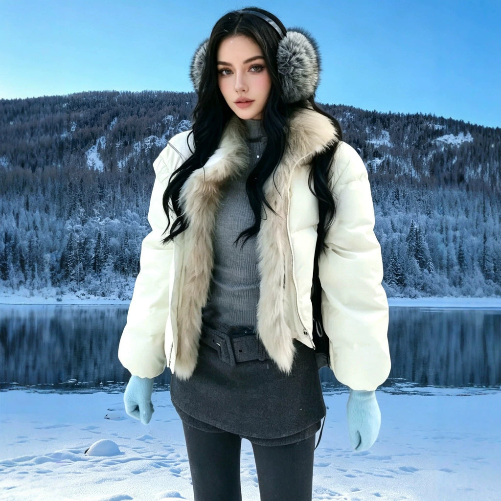 Women's Short Puffer Jacket Warm Quilted Coat for Petite - LeeHT