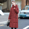 Women's Thickened Cotton-Padded Jacket Slim Fit Knee-Length Winter Coat - LeeHT